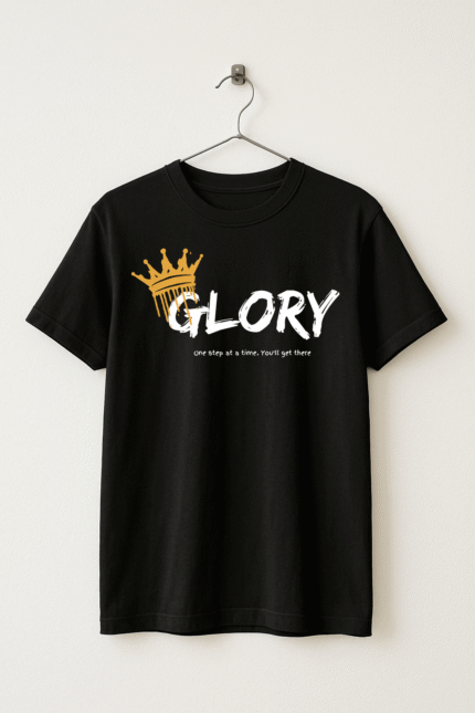 Glory - Graphic Black Tee Half Sleeve T-Shirt