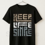 KEEP LIFE SIMPLE - Graphic Black Tee Half Sleeve T-Shirt