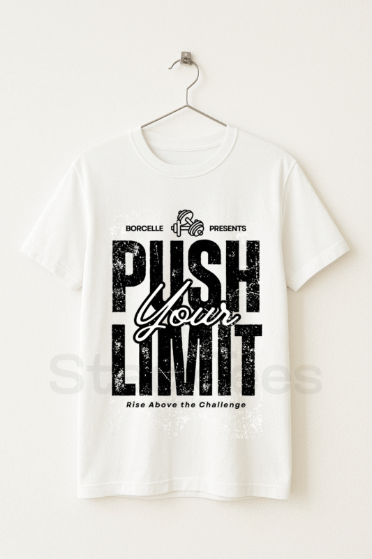 PUSH YOUR LIMIT - Graphic White Tee Half Sleeve T-Shirt