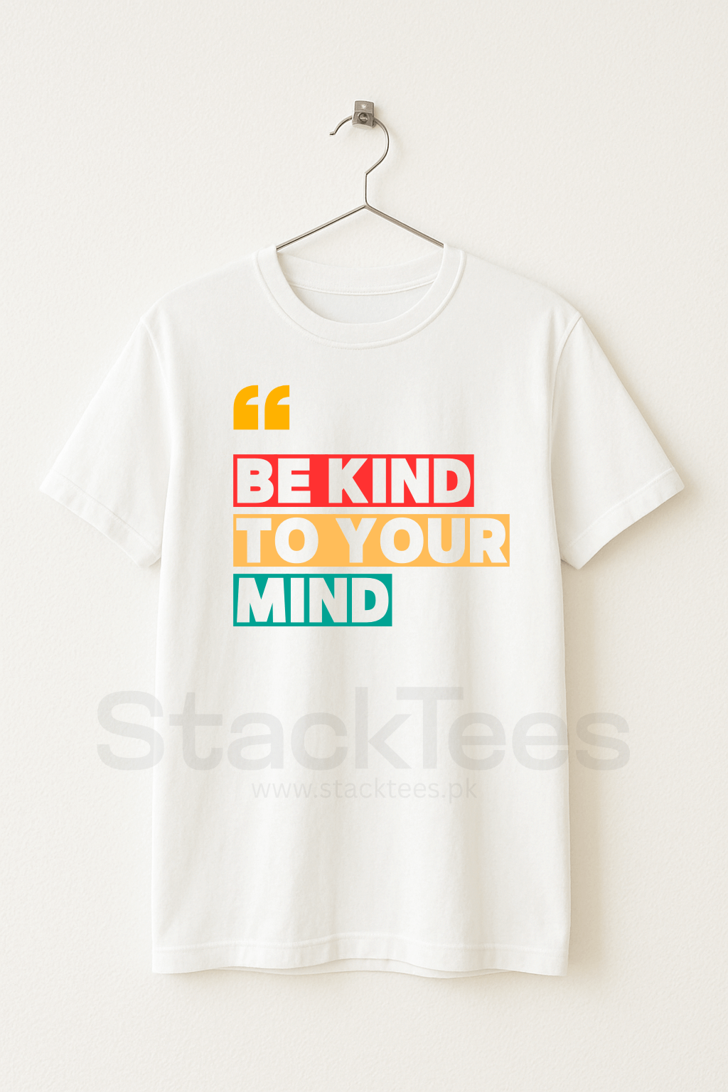 BE KIND YOUR MIND - Graphic White Tee Half Sleeve T-Shirt
