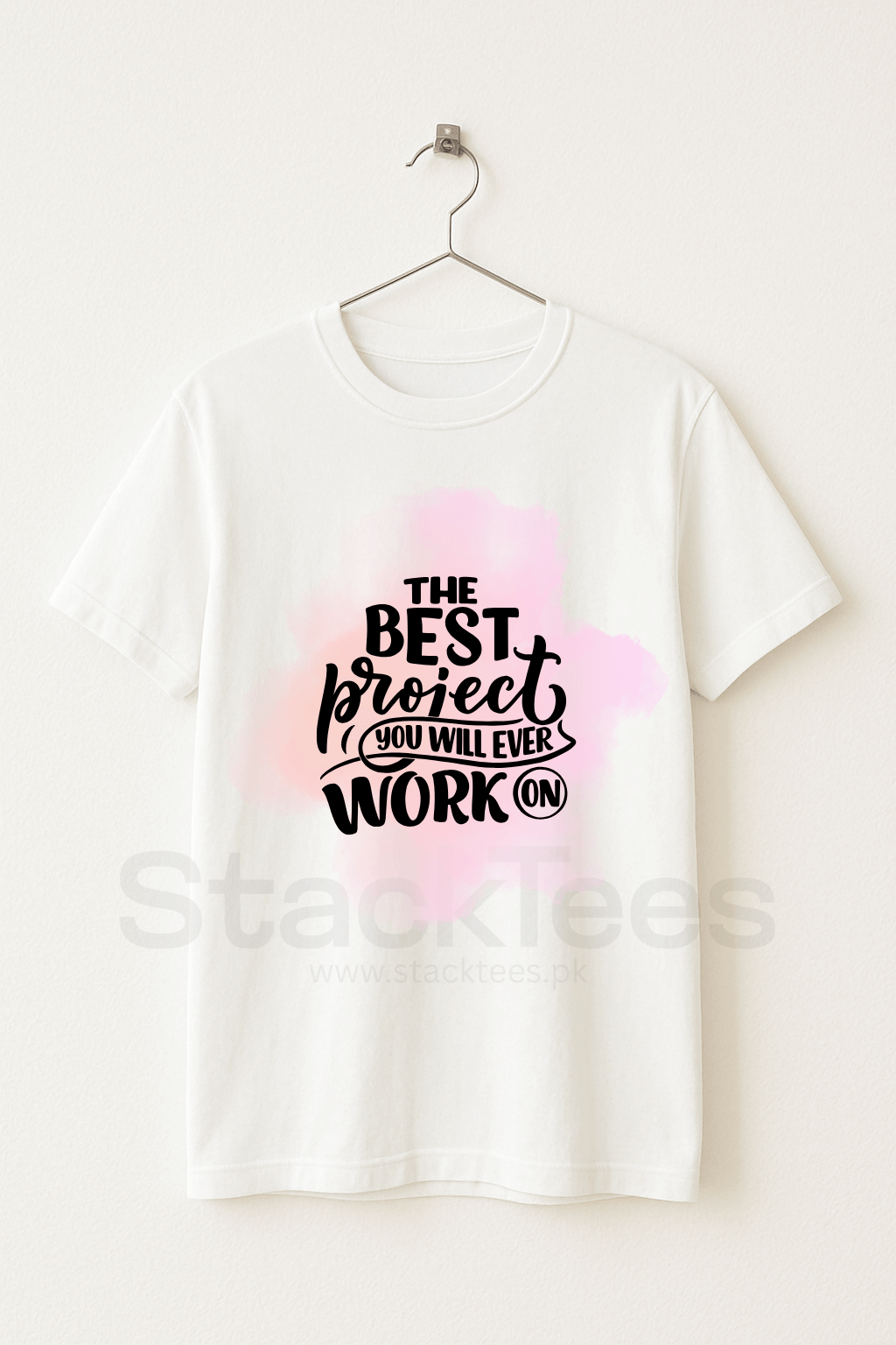Best Project Ever WorkOn - Graphic White Tee Half Sleeve T-Shirt