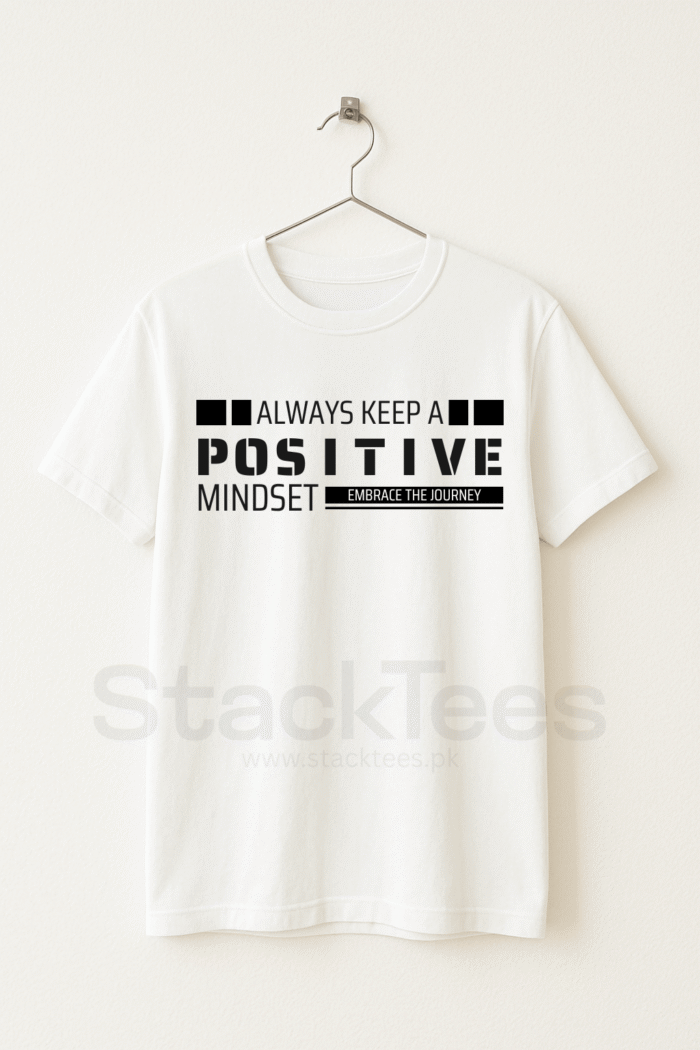 POSITIVE MINDSET - Graphic Black Tee Half Sleeve T-Shirt