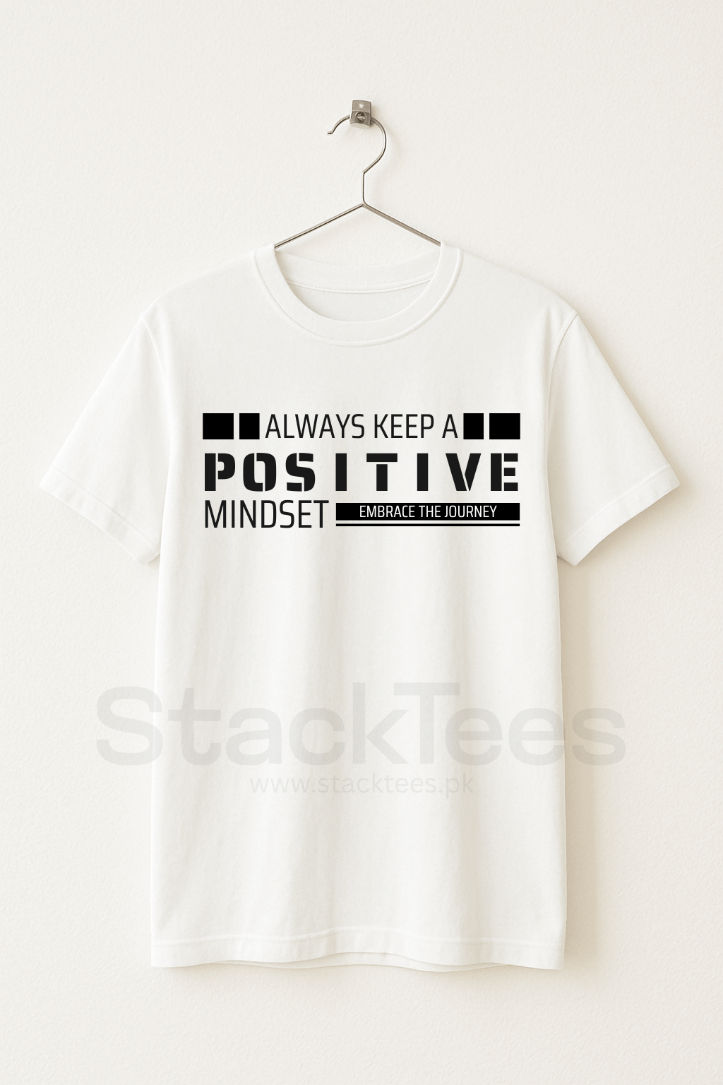 POSITIVE MINDSET - Graphic Black Tee Half Sleeve T-Shirt