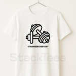 stacktees graphic-white tee stronger everyday