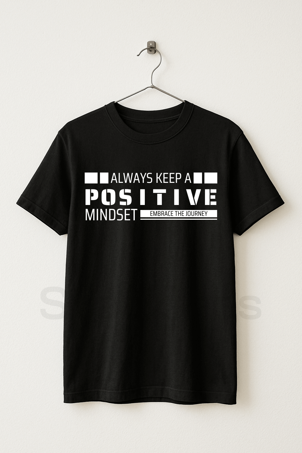 POSITIVE MINDSET - Graphic Black Tee Half Sleeve T-Shirt