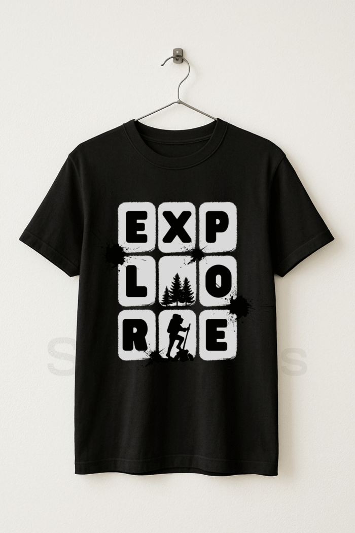 Explore - StackTees Men Black Graphic T-Shirt Pakistan
