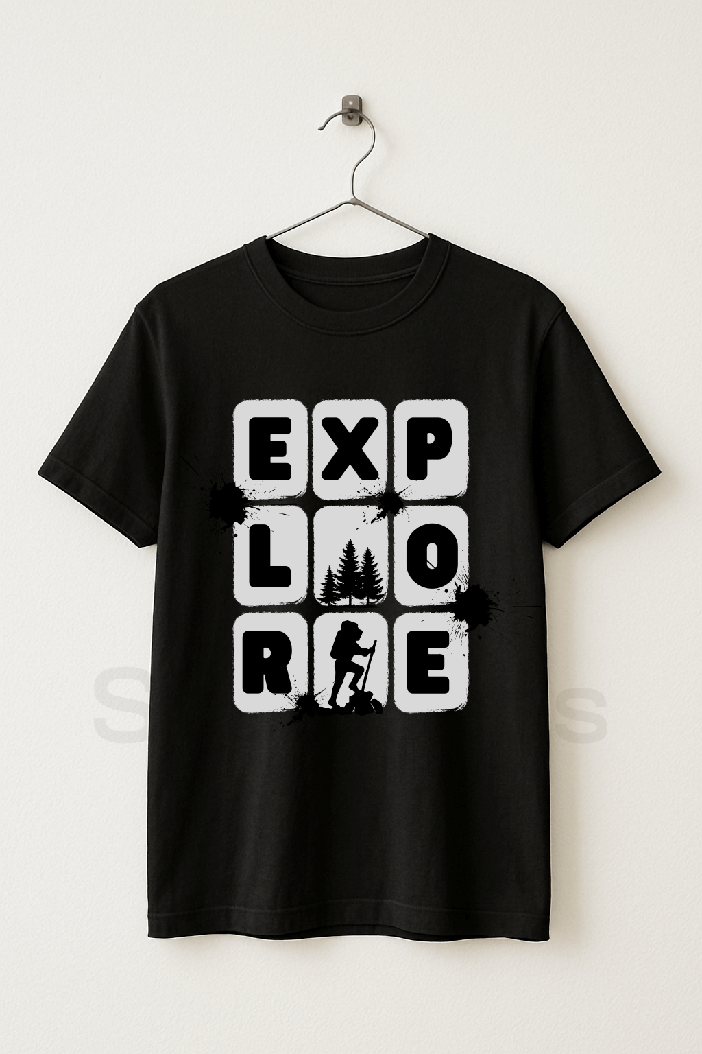 Explore - StackTees Men Black Graphic T-Shirt Pakistan