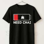 Need Chai - StackTees Men Black Graphic T-Shirts Pakistan
