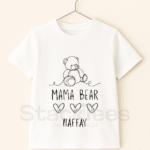 Mama Bear Name Kids T-Shirt White