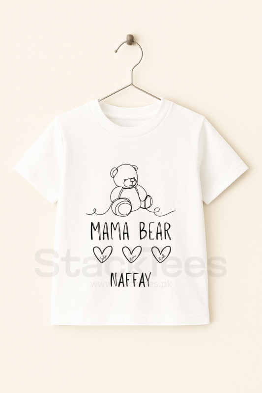 Mama Bear Name Kids T-Shirt White