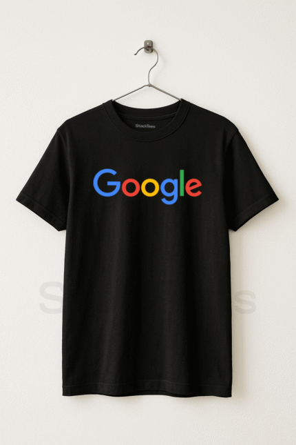Google Logo Black T-Shirt - StackTees