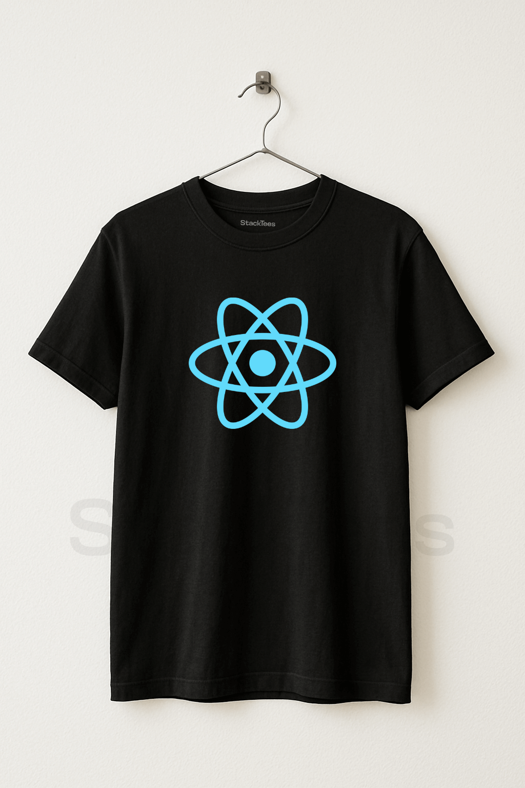 ReactJs Logo Black T-Shirt - Programmers lover StackTees