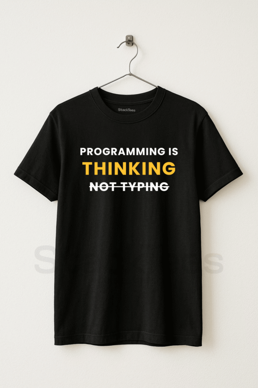 Programming Is Thinking Not Typing - Programmer Tee Unisex Half Sleeve T-Shirt