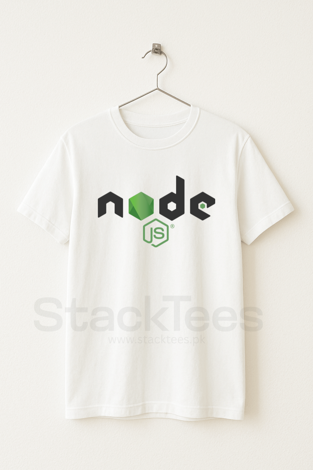 NodeJs Logo White T-Shirt - Programmers lover StackTees