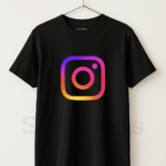 Instagram Logo Black T-Shirt - StackTees Pakistan