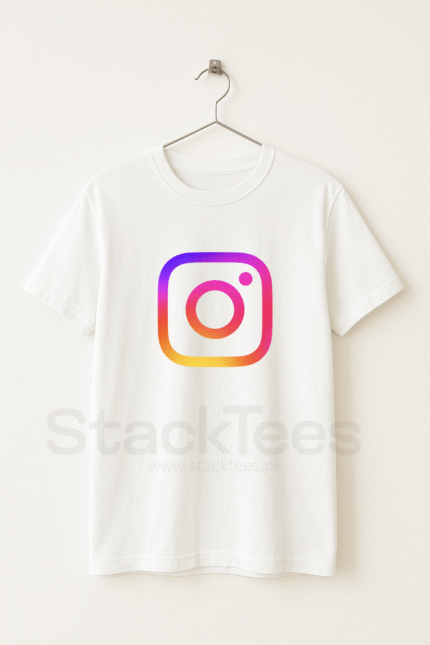 Instagram Logo White T-Shirt - StackTees Pakistan