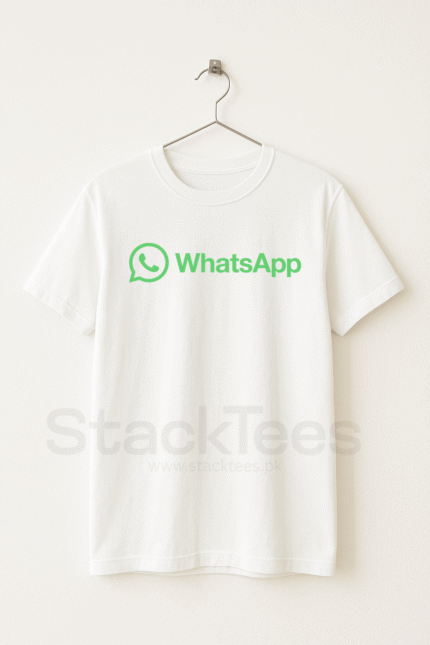 WhatsApp Logo White T-Shirt - StackTees Pakistan