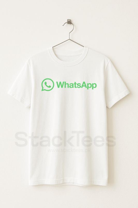 WhatsApp Logo White T-Shirt - StackTees Pakistan