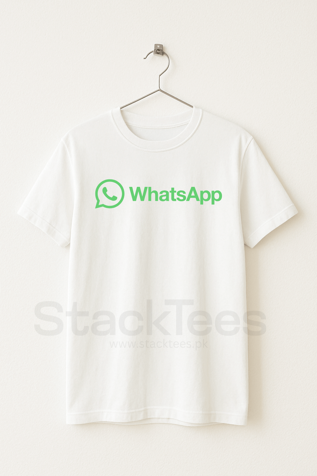 WhatsApp Logo White T-Shirt - StackTees Pakistan