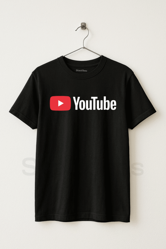 StackTees Youtube Programming T-Shirt Black