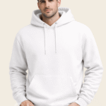 Men White Basic Hoodies