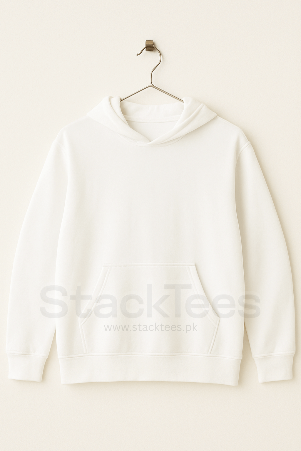 Men White Hoodie StackTees