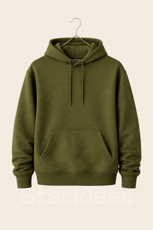 Army Green Basic Hoodie for Men
