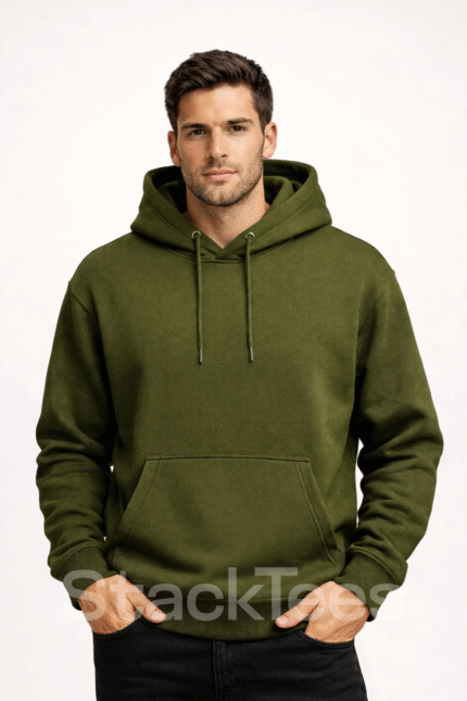 Army Green Basic Hoodie for Men