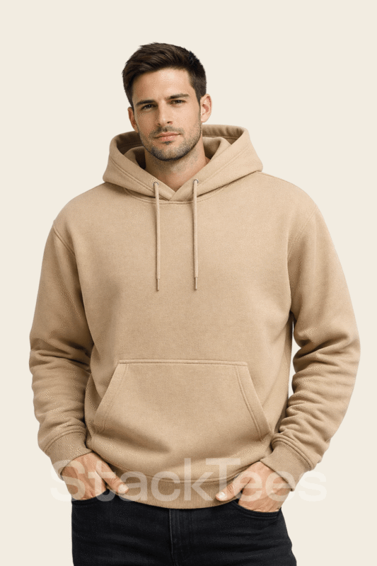 Beige Basic Hoodie for Men