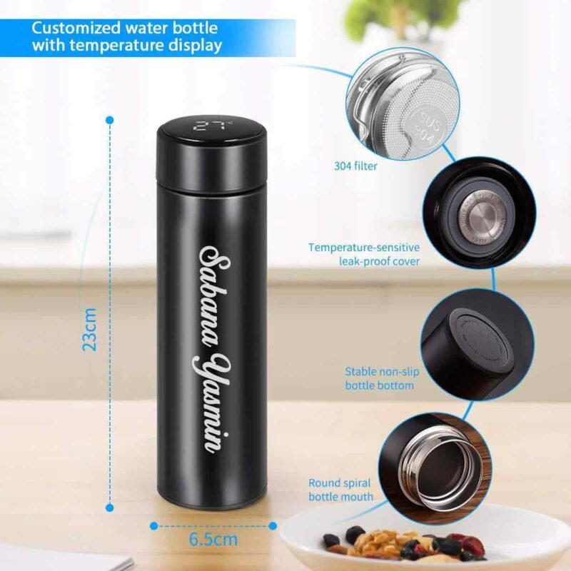 Customized Name Printed Temperature Water Bottles