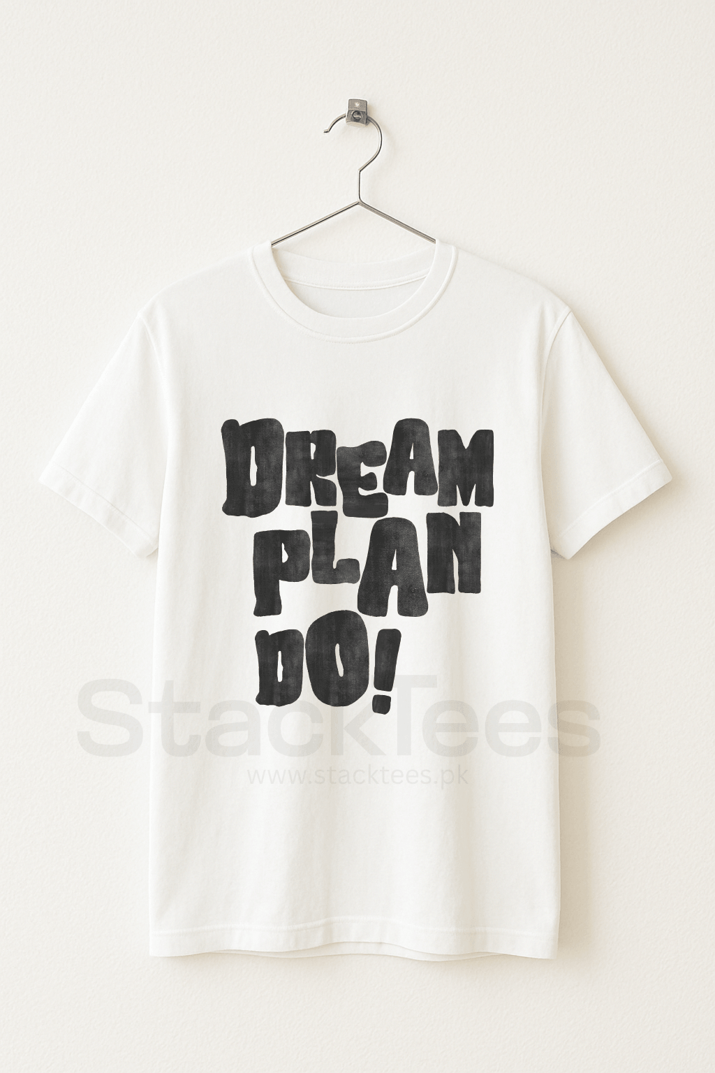 Dream Plan Do - White Graphic T-Shirt - StackTees dream plan do white graphic tee unisex half sleeve motivational t shirt
