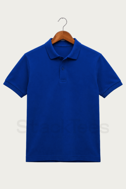 Royal Blue Men Basic Polo Shirt