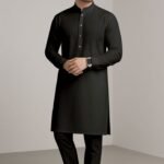 black kurta pajama for men slim fit wedding wear