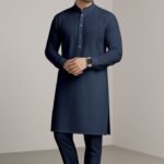 navy blue kurta pajama for men slim fit wedding wear