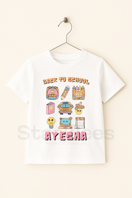 Back To School Customize name Kids Graphic T-Shirt Pakistan