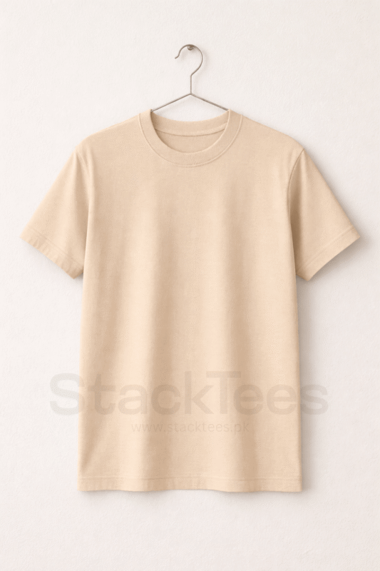 Basic Beige Tee Half Sleeve T-Shirt