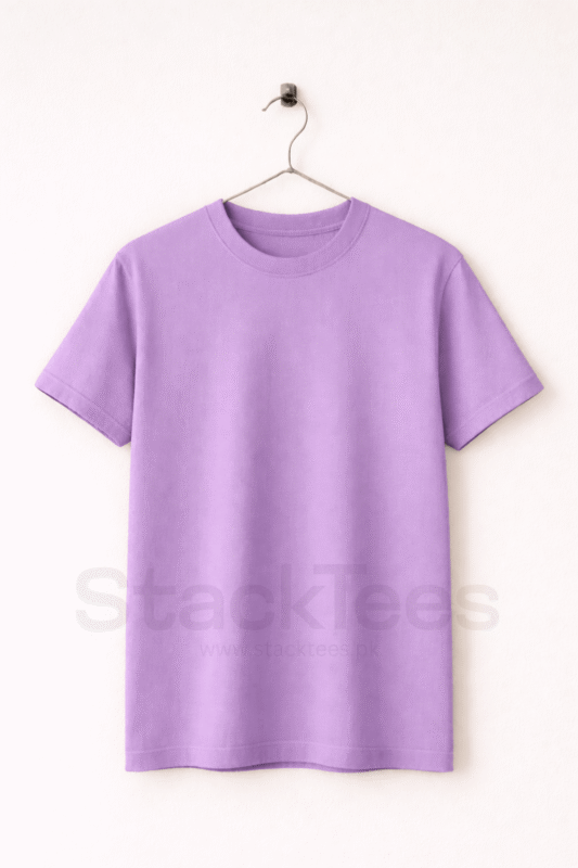 Basic Lilac Tee Half Sleeve T-Shirt