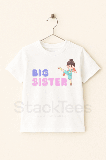 Big Sister T-Shirt for Kids - Cute Graphic Half Sleeve Tee