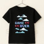 Game Over T-Shirt for Kids - Cute Graphic Half Sleeve Tee