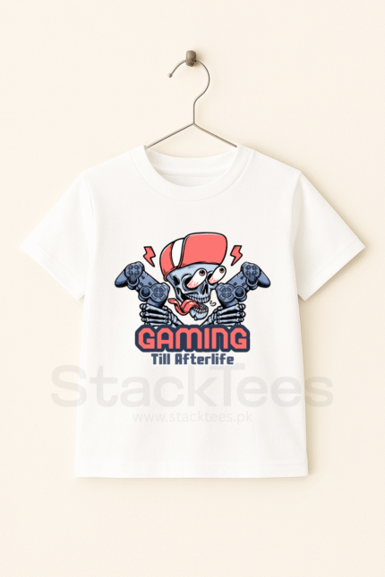 Gaming Till After Life Kids White Graphics Tee