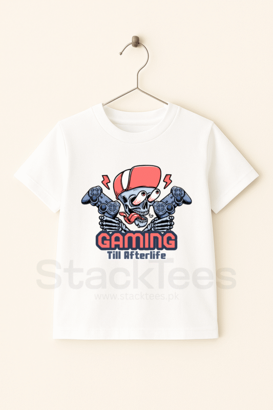 Gaming Till After Life Kids White Graphics Tee