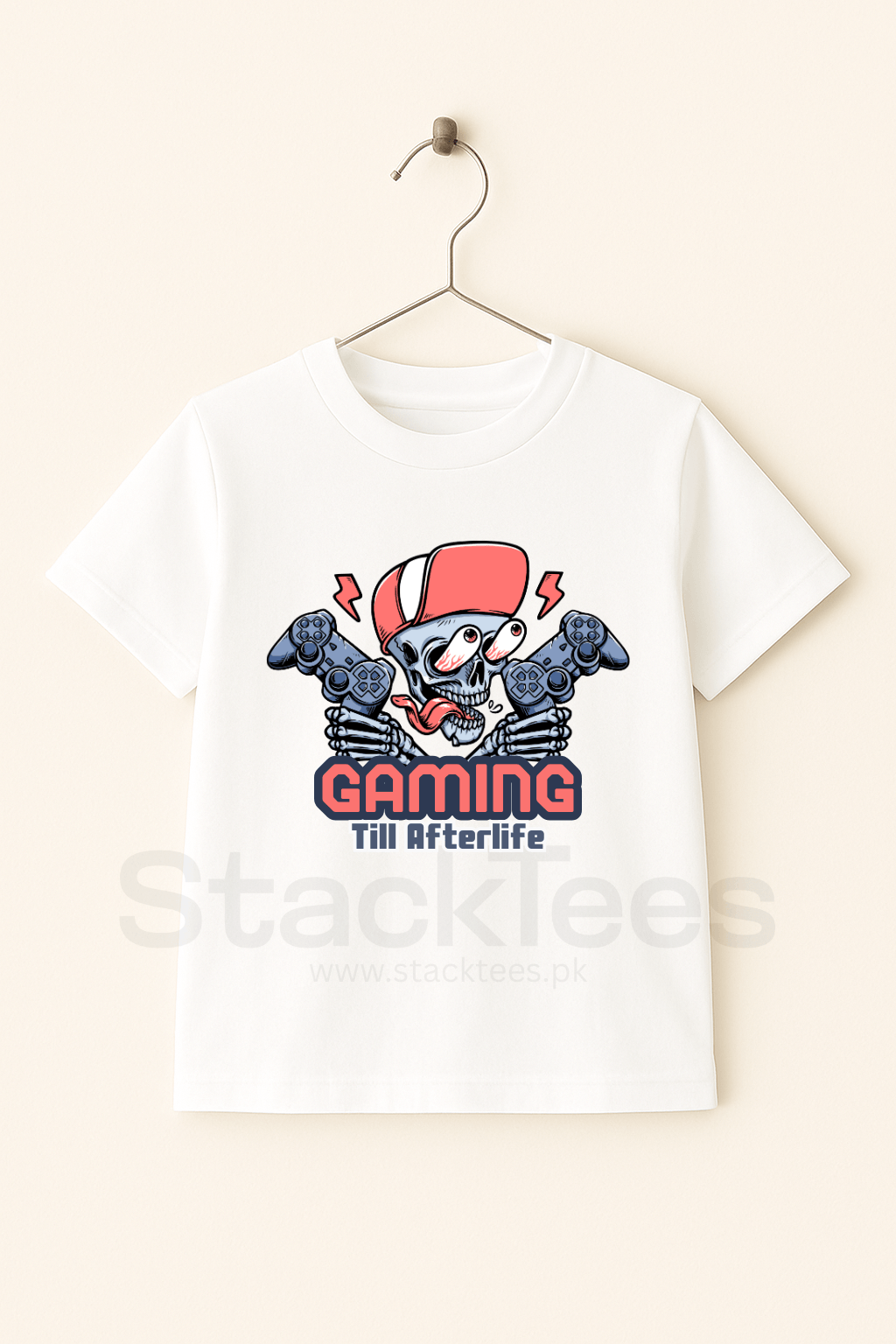 Gaming Till After Life Kids White Graphics Tee