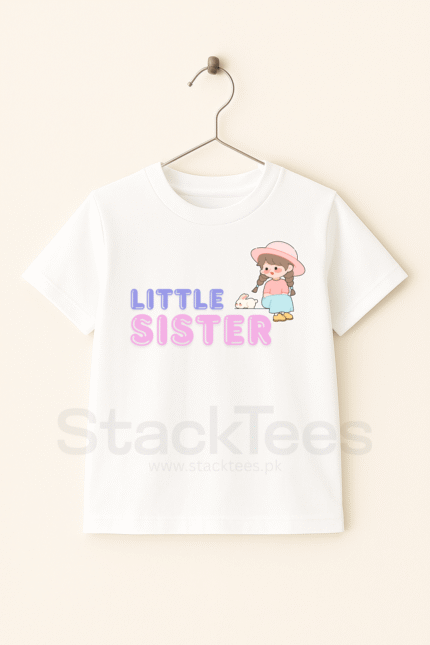 Little Sister T-Shirt for Kids – Cute Graphic Half Sleeve Tee