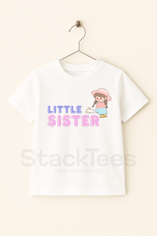 Little Sister T-Shirt for Kids – Cute Graphic Half Sleeve Tee