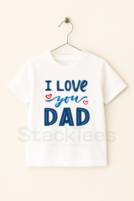 I Love You Dad T-Shirt for Kids - Cute Graphic Half Sleeve Tee
