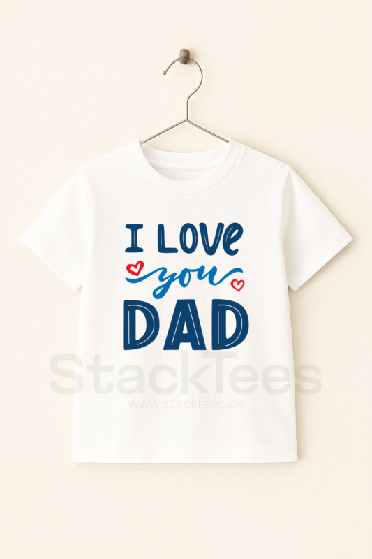 I Love You Dad T-Shirt for Kids - Cute Graphic Half Sleeve Tee