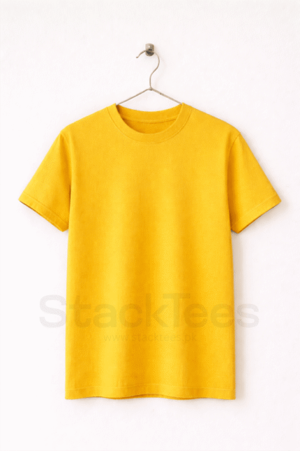 Men Basic Yellow Tee Half Sleeve T-Shirt