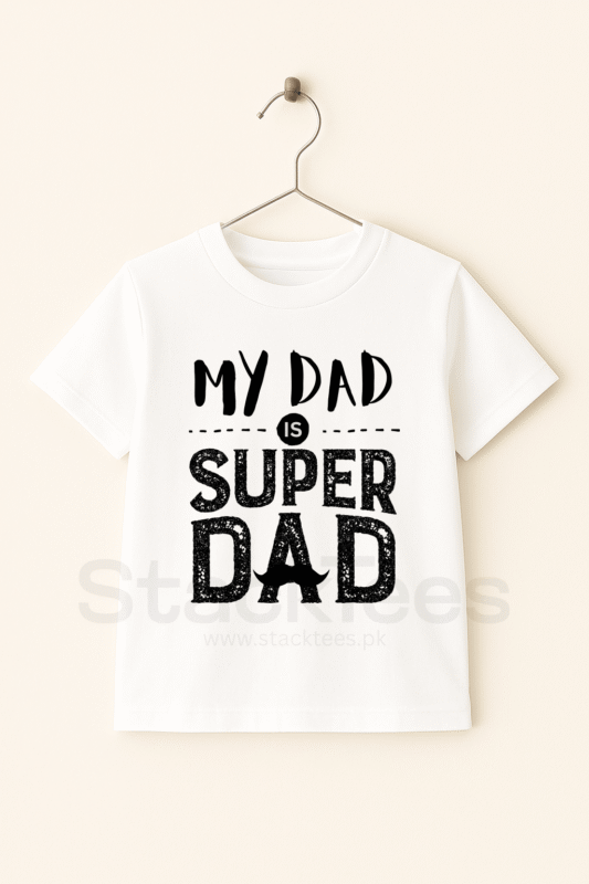My Dad Super Dad T-Shirt for Kids - Cute Graphic Half Sleeve Tee