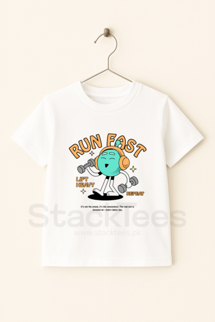 Run Fast Lift Heavy - Kids Graphic T-Shirt Half Sleeve