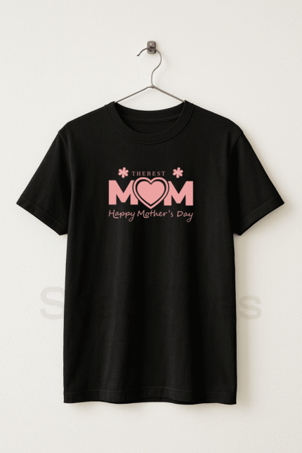 Best Mom - Black Graphic T-Shirt Half Sleeve